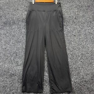Halara Black Wide Leg High Waisted Yoga Pants Pockets Athleisure Trousers Womens